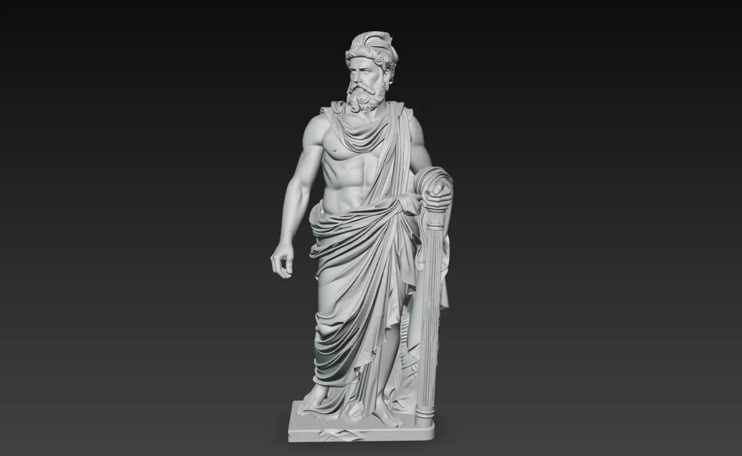 Ancient Greek Philosopher Marble Statue Sculpture STL V1 3D print model