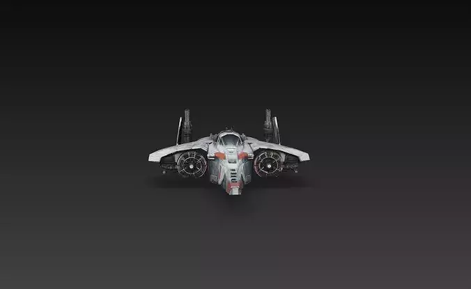 Sci-Fi Heavy Assault Gunship Fighter 3D Print STL