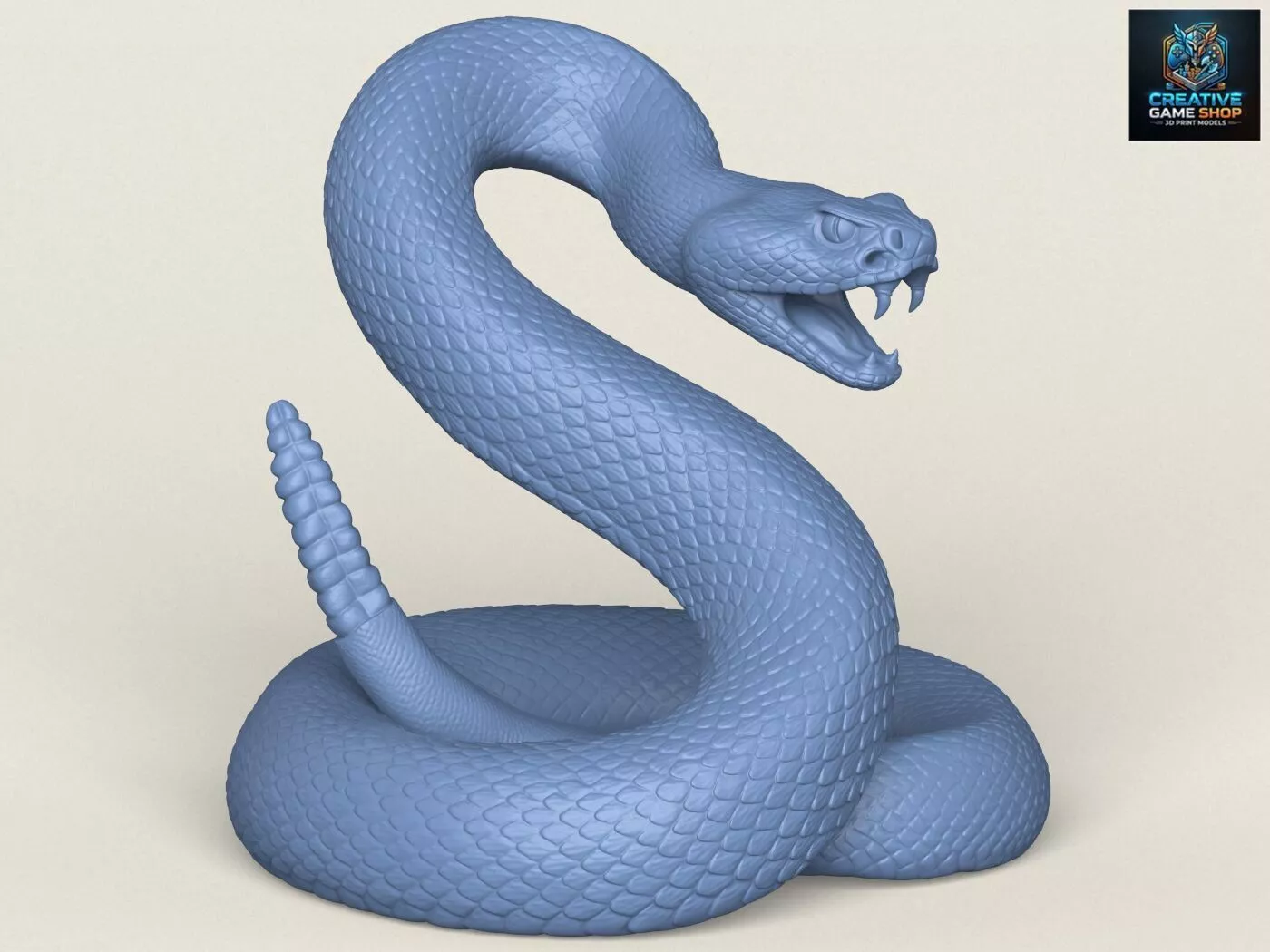 Rattle Snake Attacking 3D print model