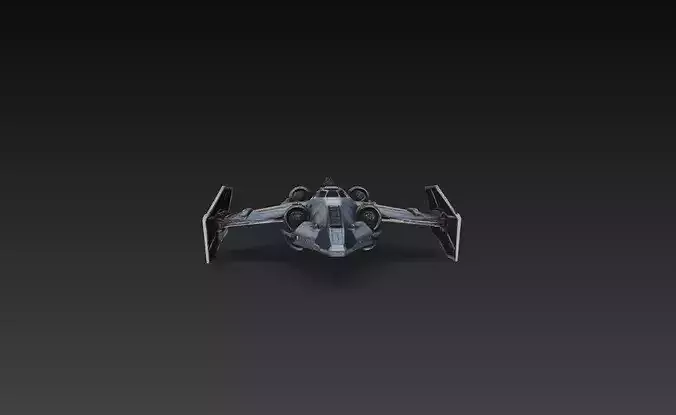 Sci-Fi Twin Engine Patrol Interceptor Fighter 3D Print STL