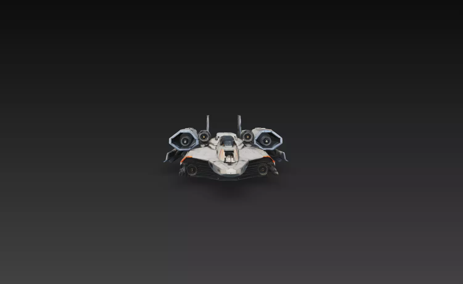 Sci-Fi Dual Engine Attack Fighter Spacecraft STL 3D print model