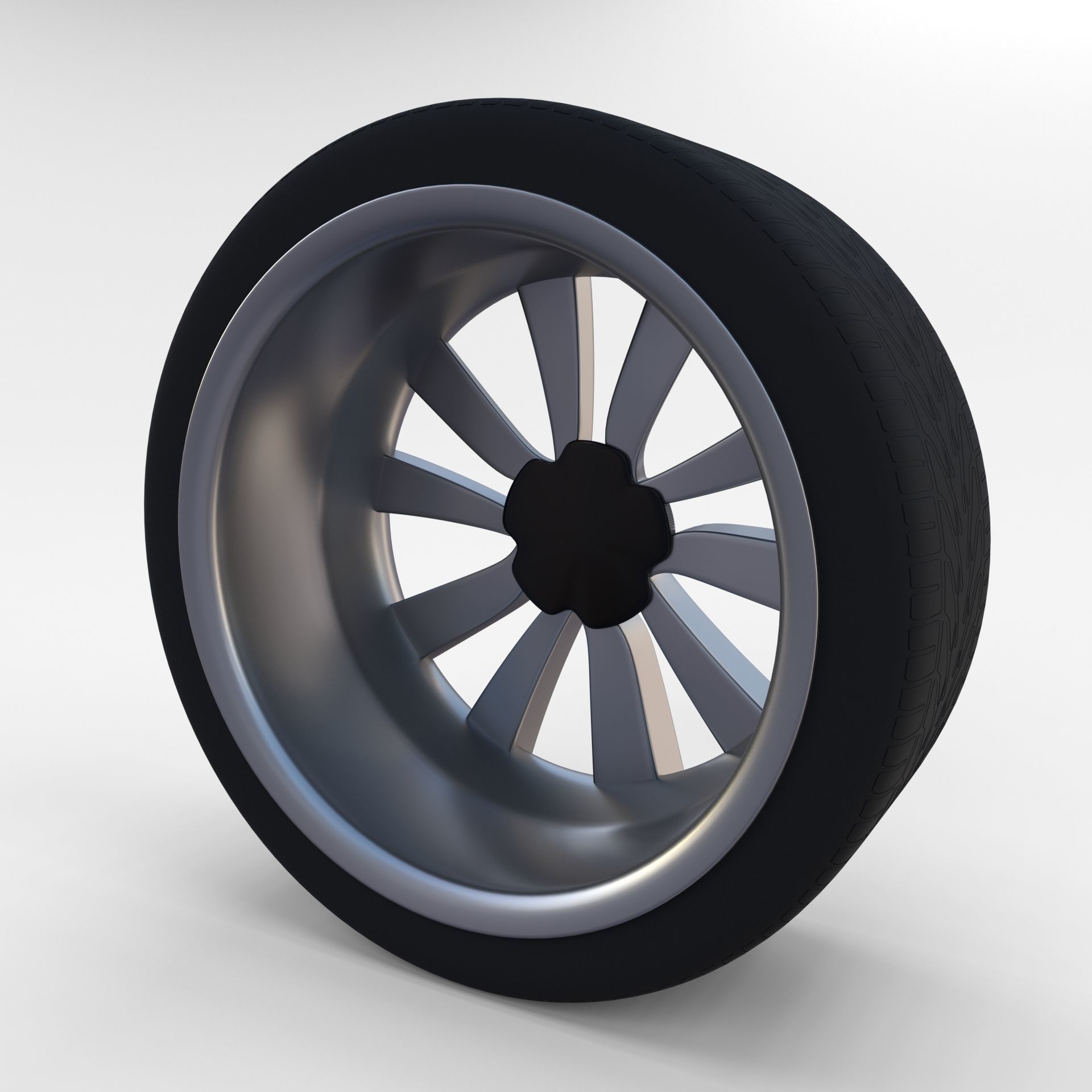 Tesla Model 3 Rim Low-poly 3D model_5