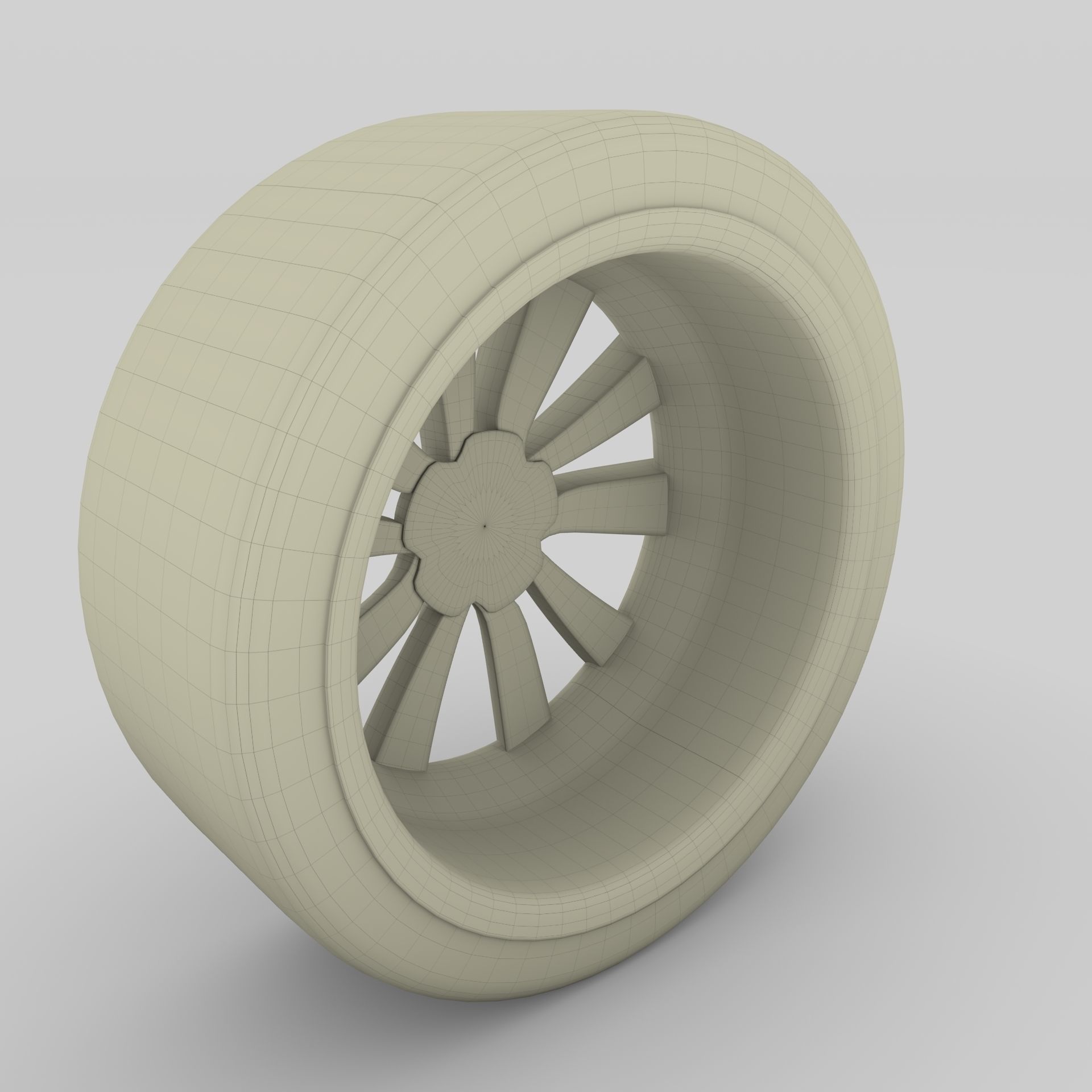 Tesla Model 3 Rim Low-poly 3D model_14