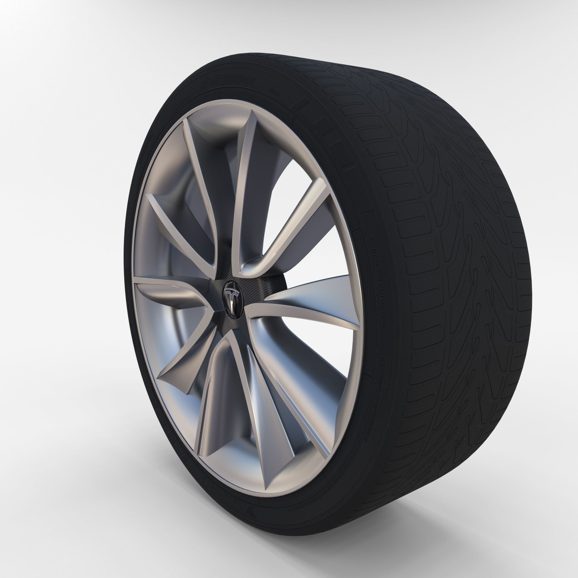 Tesla Model 3 Rim Low-poly 3D model_1