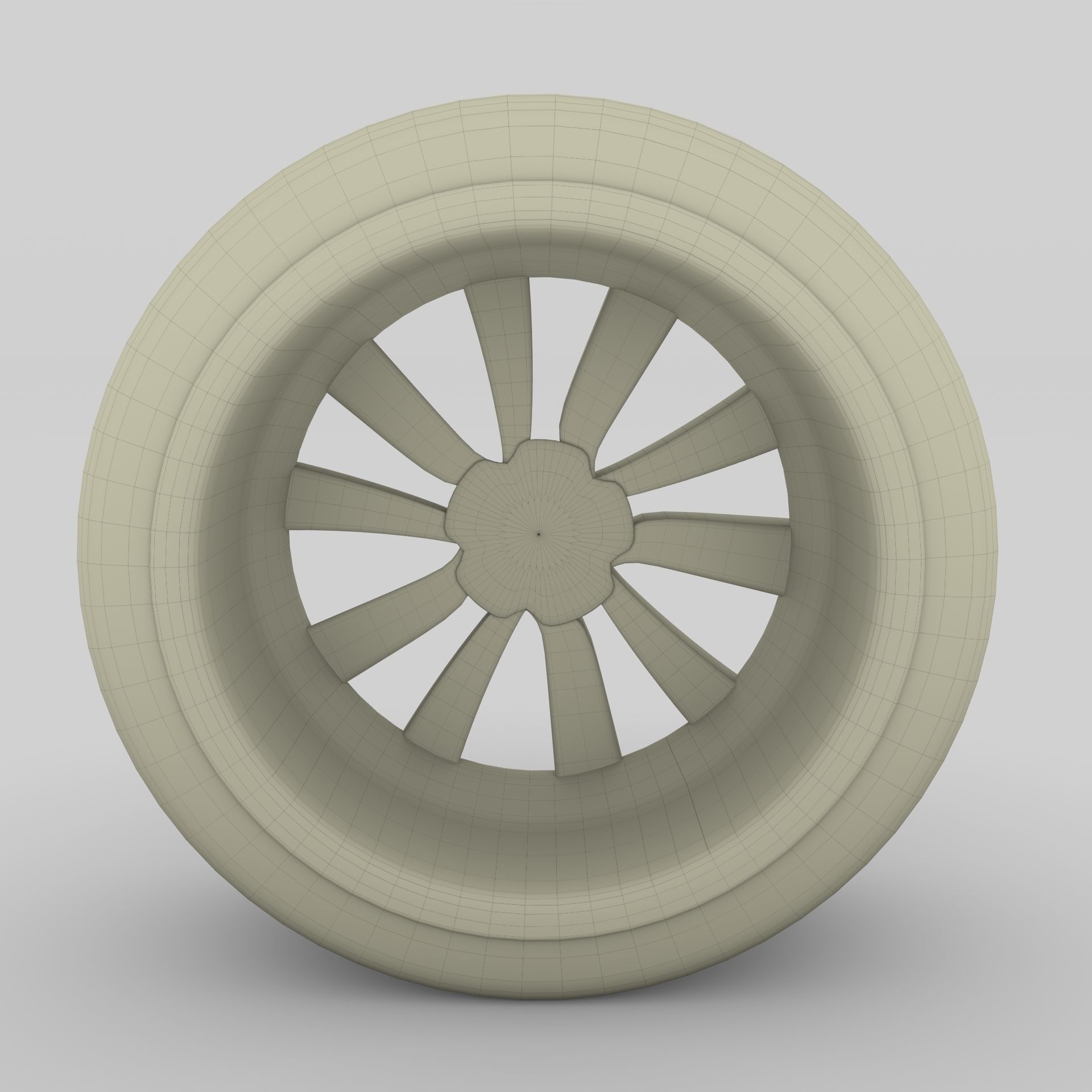 Tesla Model 3 Rim Low-poly 3D model_12