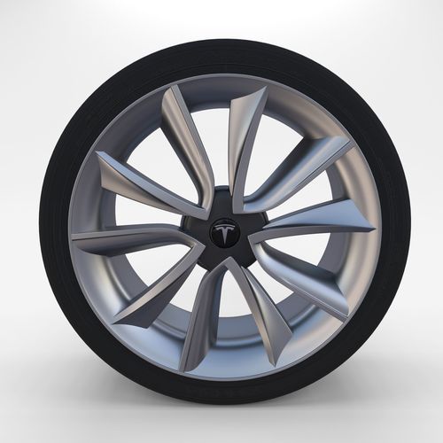 Tesla Model 3 Rim Low-poly 3D model