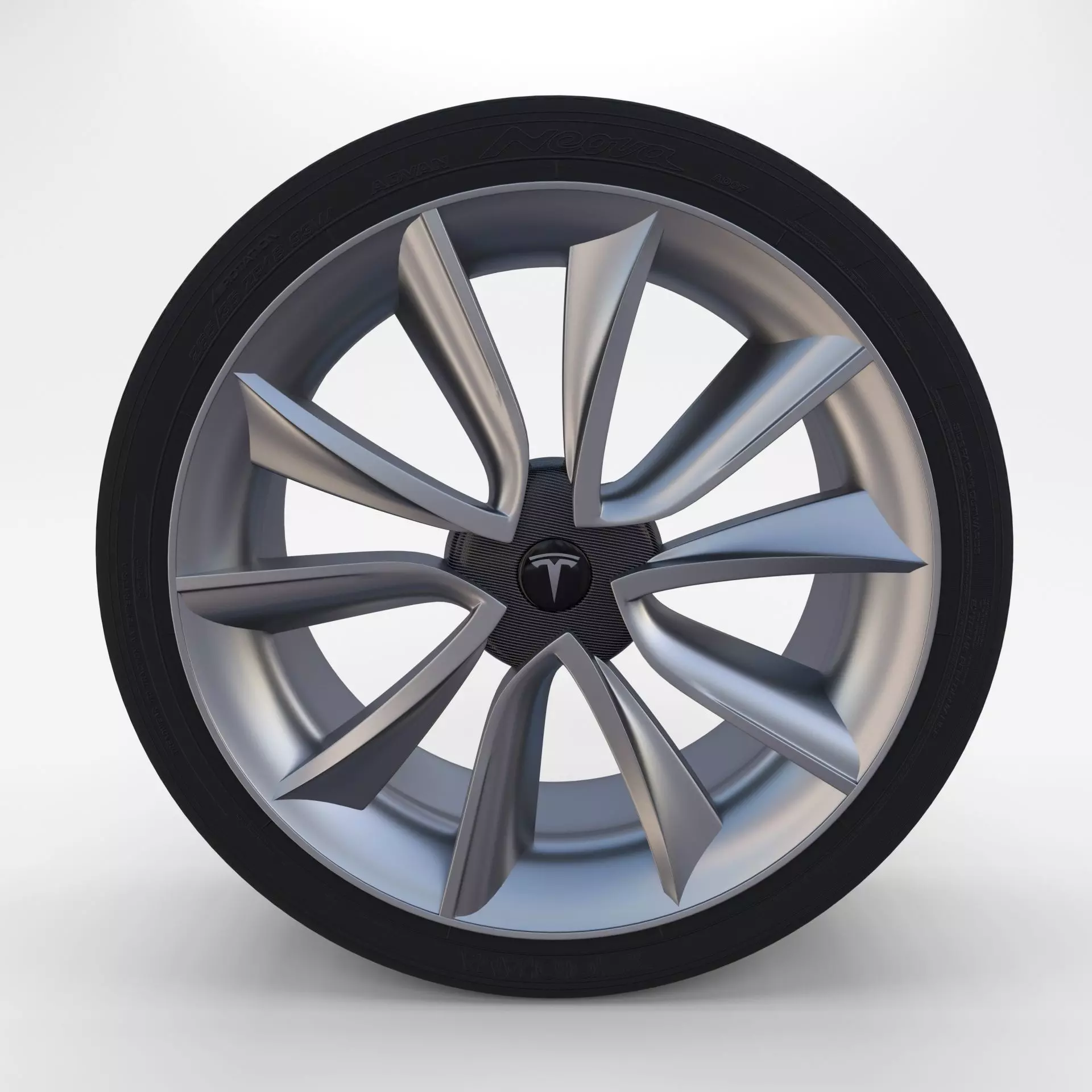Tesla Model 3 Rim Low-poly 3D model_0