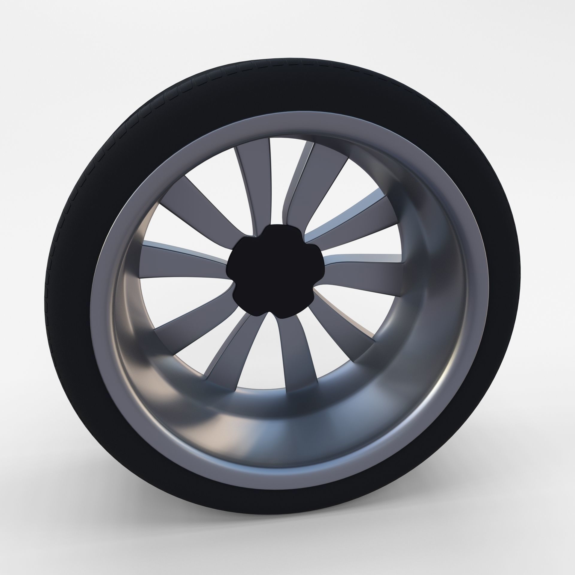 Tesla Model 3 Rim Low-poly 3D model_7