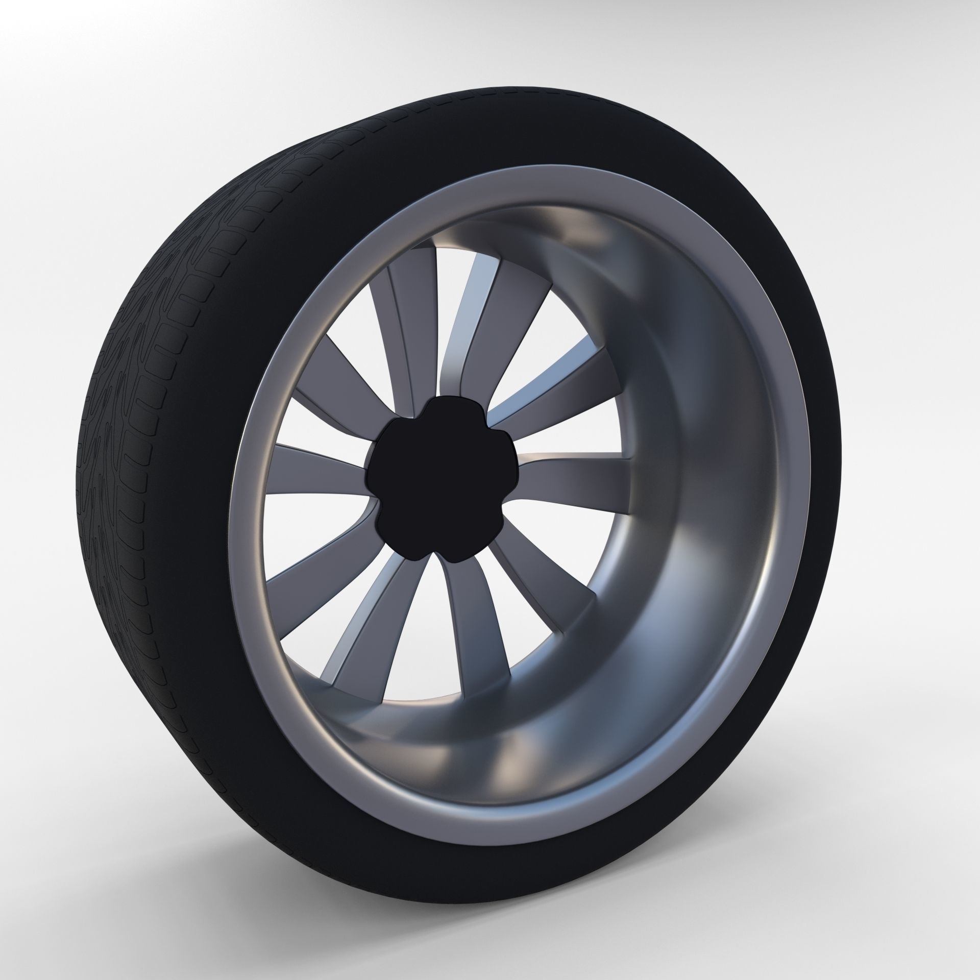 Tesla Model 3 Rim Low-poly 3D model_3