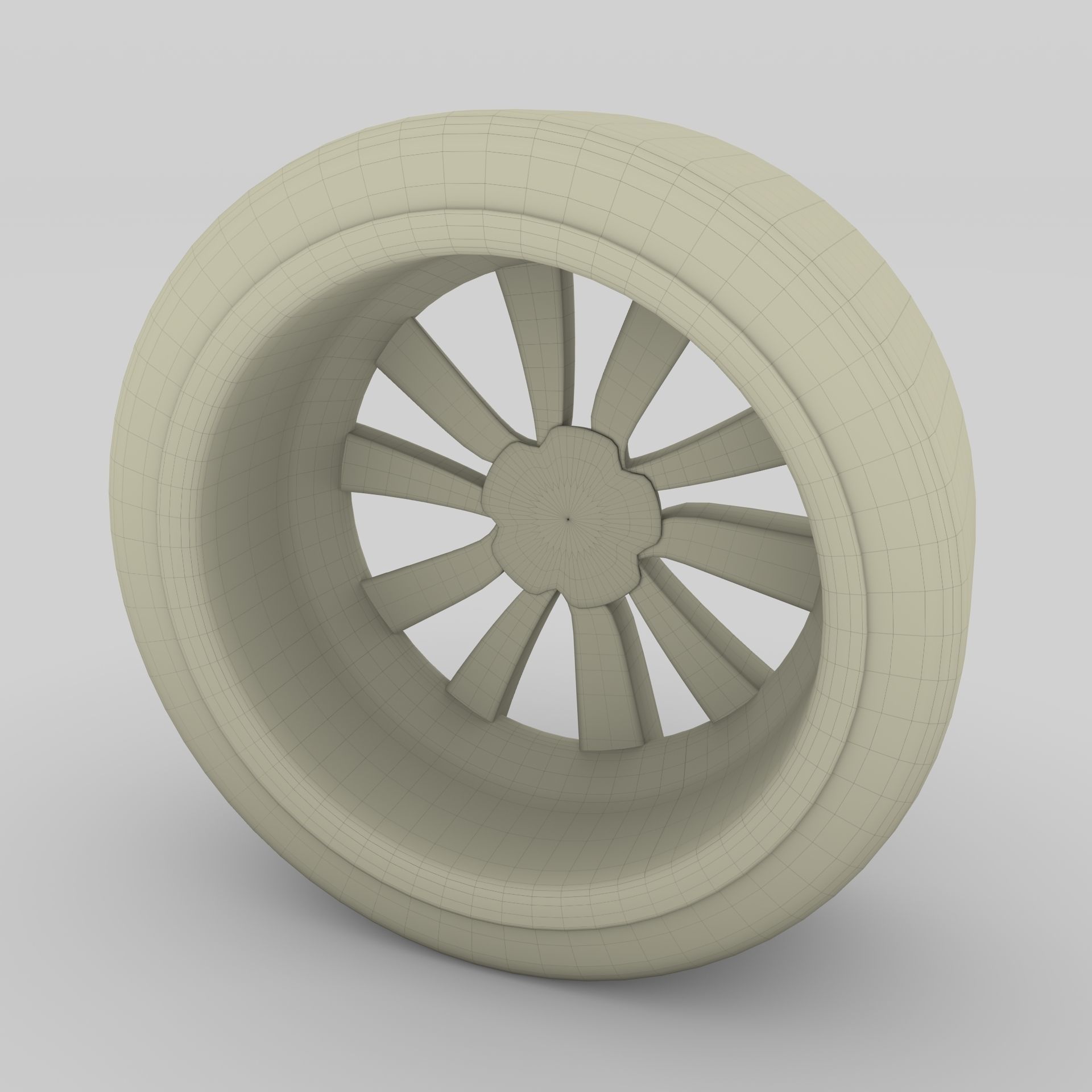 Tesla Model 3 Rim Low-poly 3D model_13