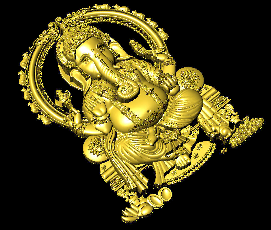 Lord ganesha sculpting  3D print model_3