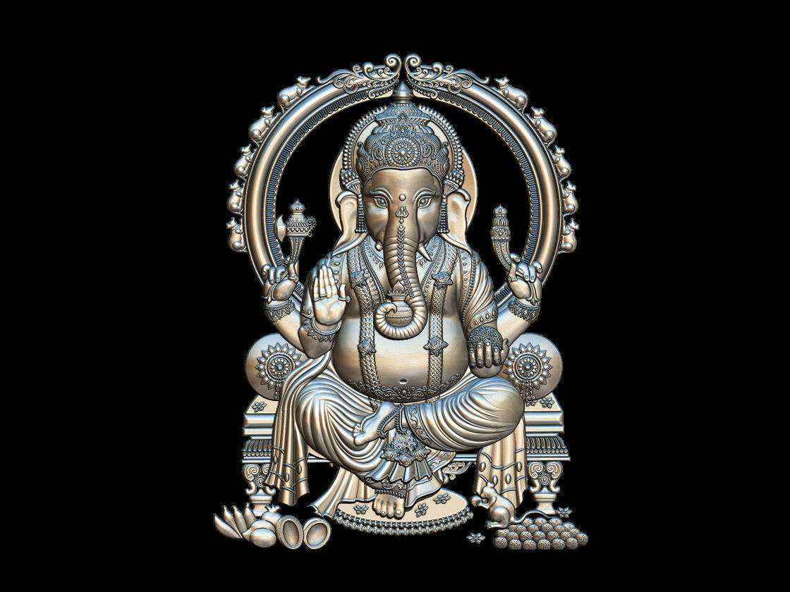 Lord ganesha sculpting  3D print model_1