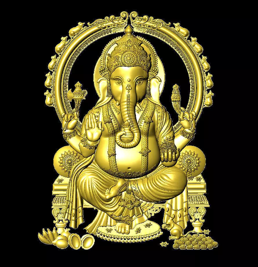 Lord ganesha sculpting  3D print model_0