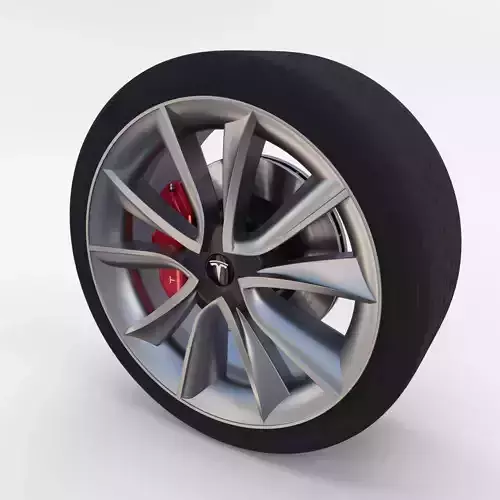 Tesla Model 3 Wheel Low-poly 3D model