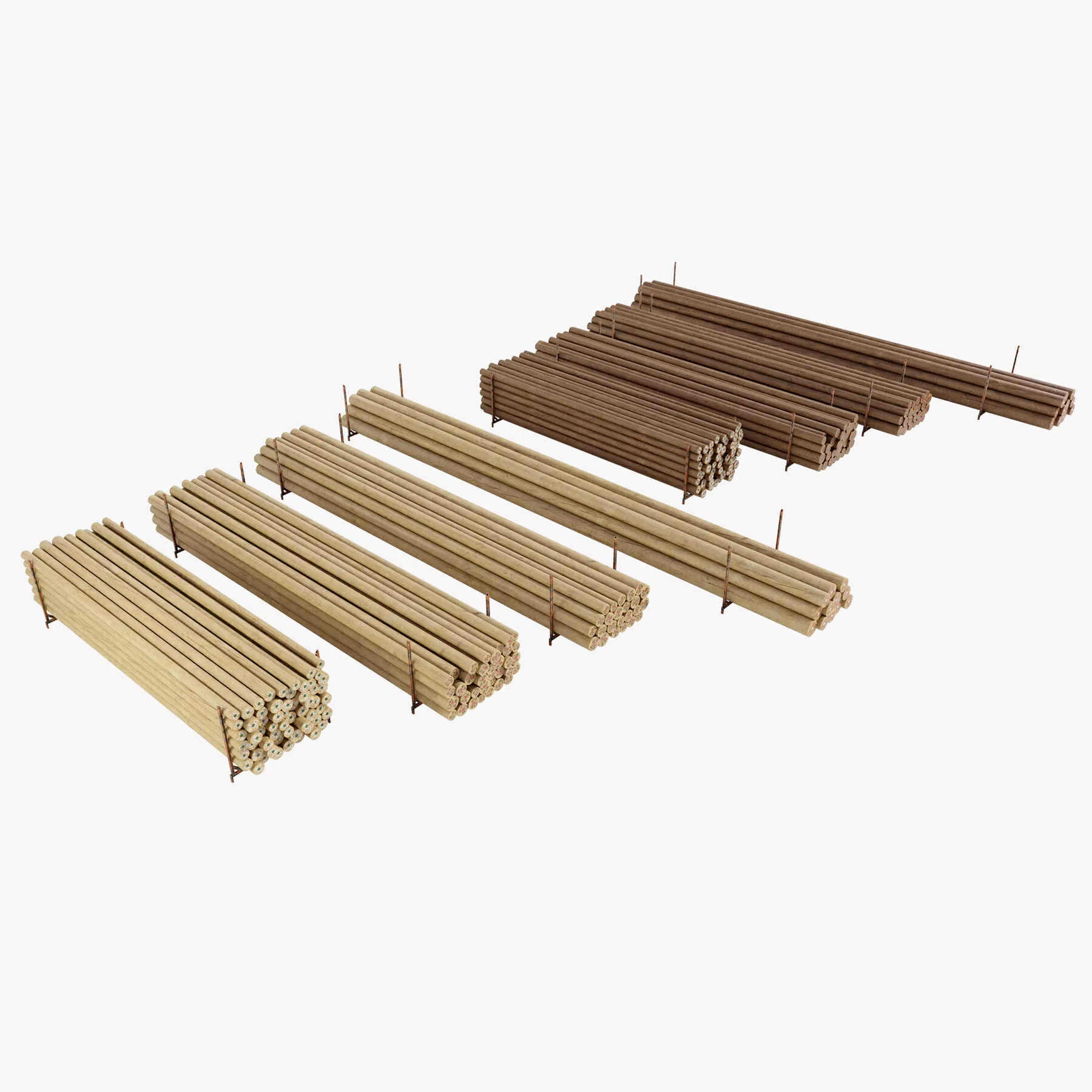 Wooden Utility Poles 3D model