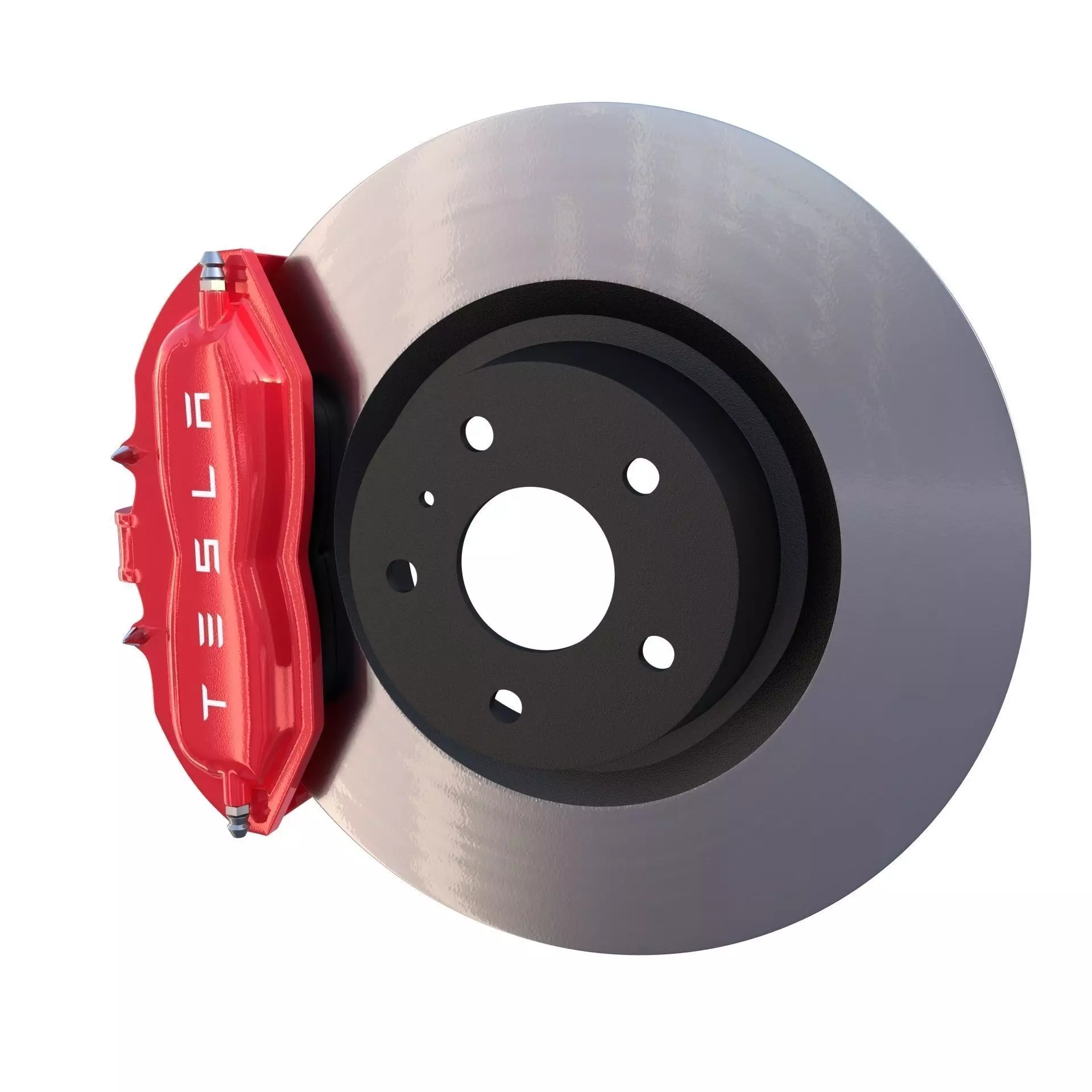 Tesla Ventilated Brake System Low-poly 3D model_0