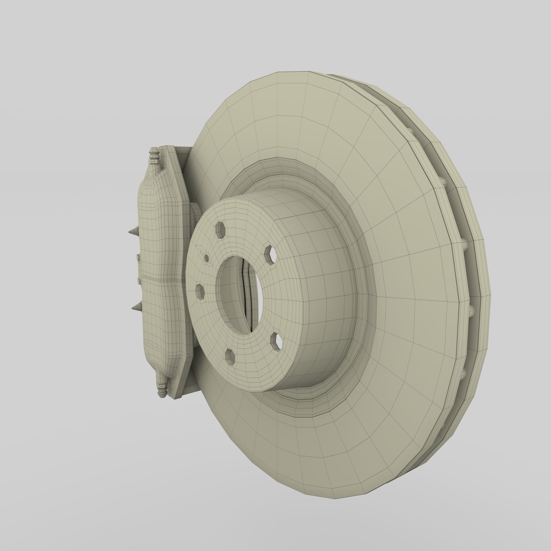 Tesla Ventilated Brake System Low-poly 3D model_6