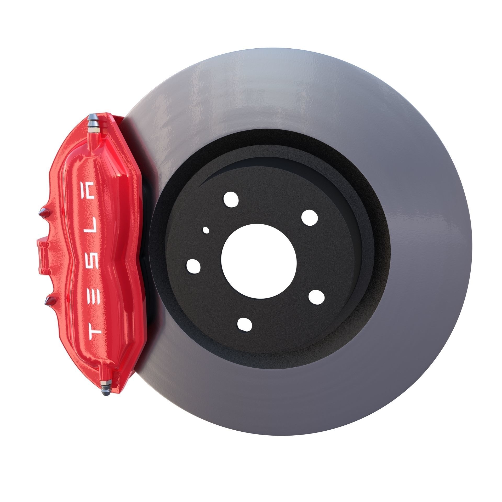 Tesla Ventilated Brake System Low-poly 3D model_17