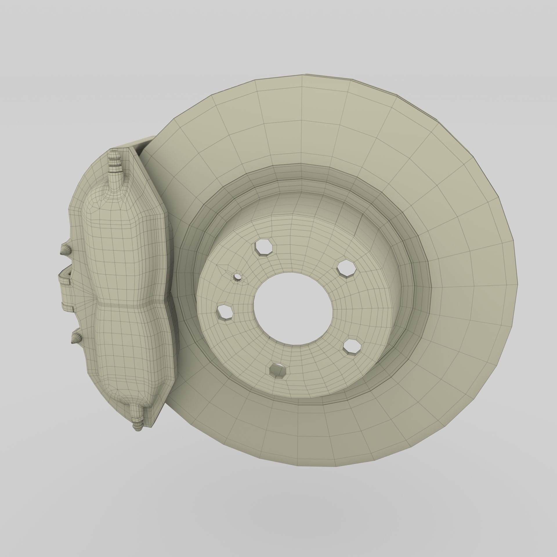 Tesla Ventilated Brake System Low-poly 3D model_19