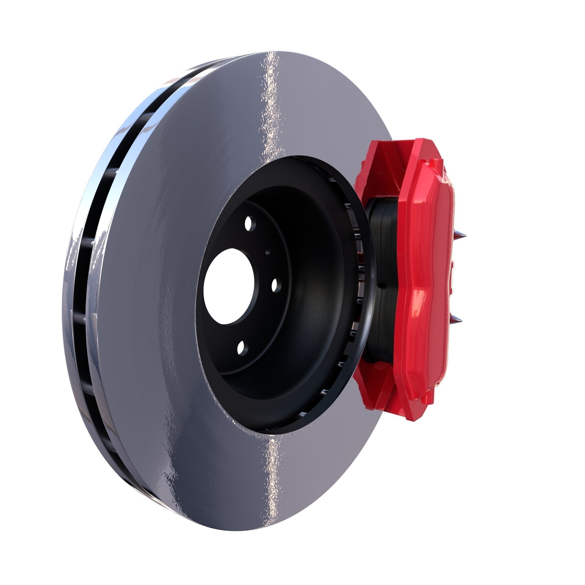 Tesla Ventilated Brake System Low-poly 3D model_1