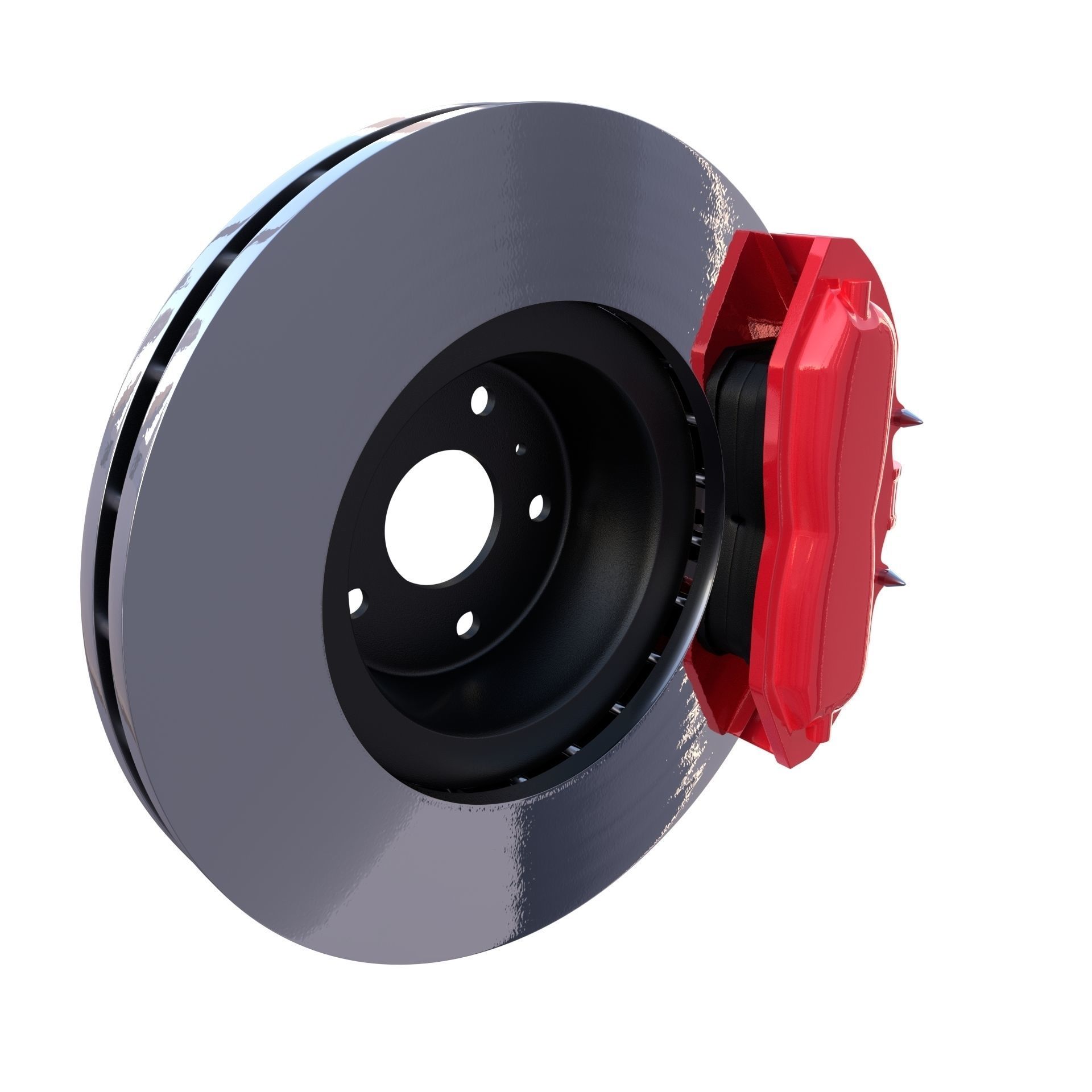 Tesla Ventilated Brake System Low-poly 3D model_7