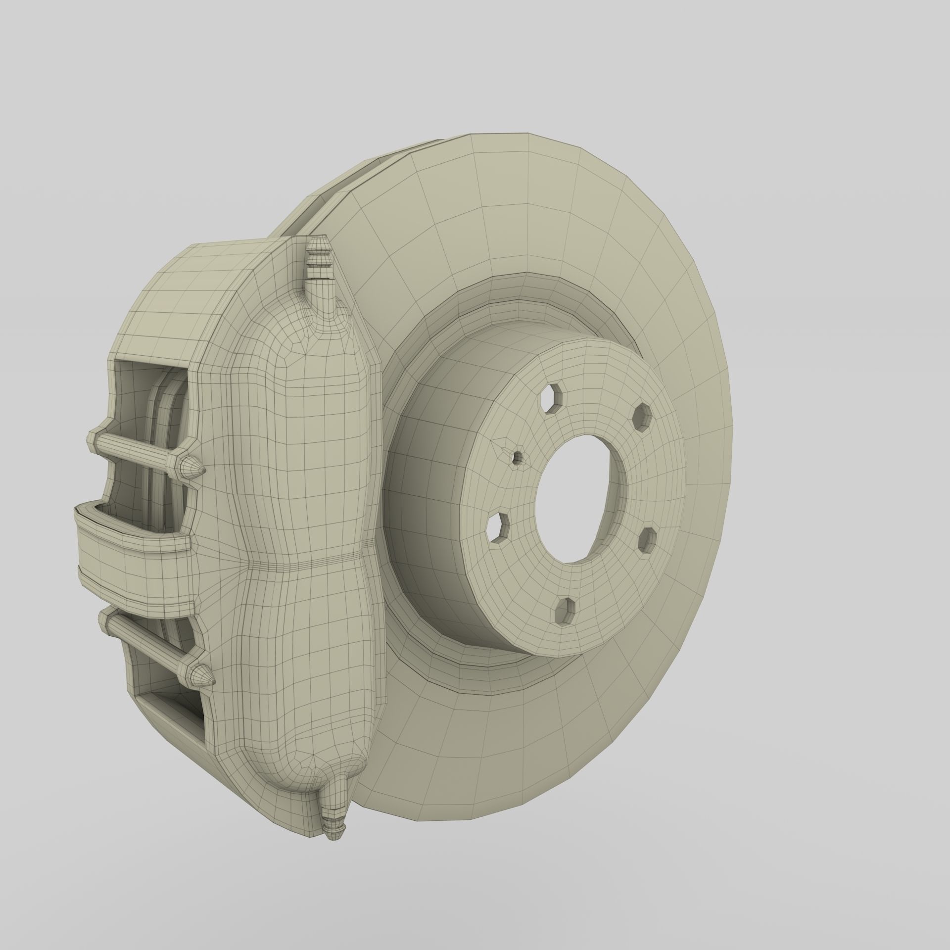 Tesla Ventilated Brake System Low-poly 3D model_10