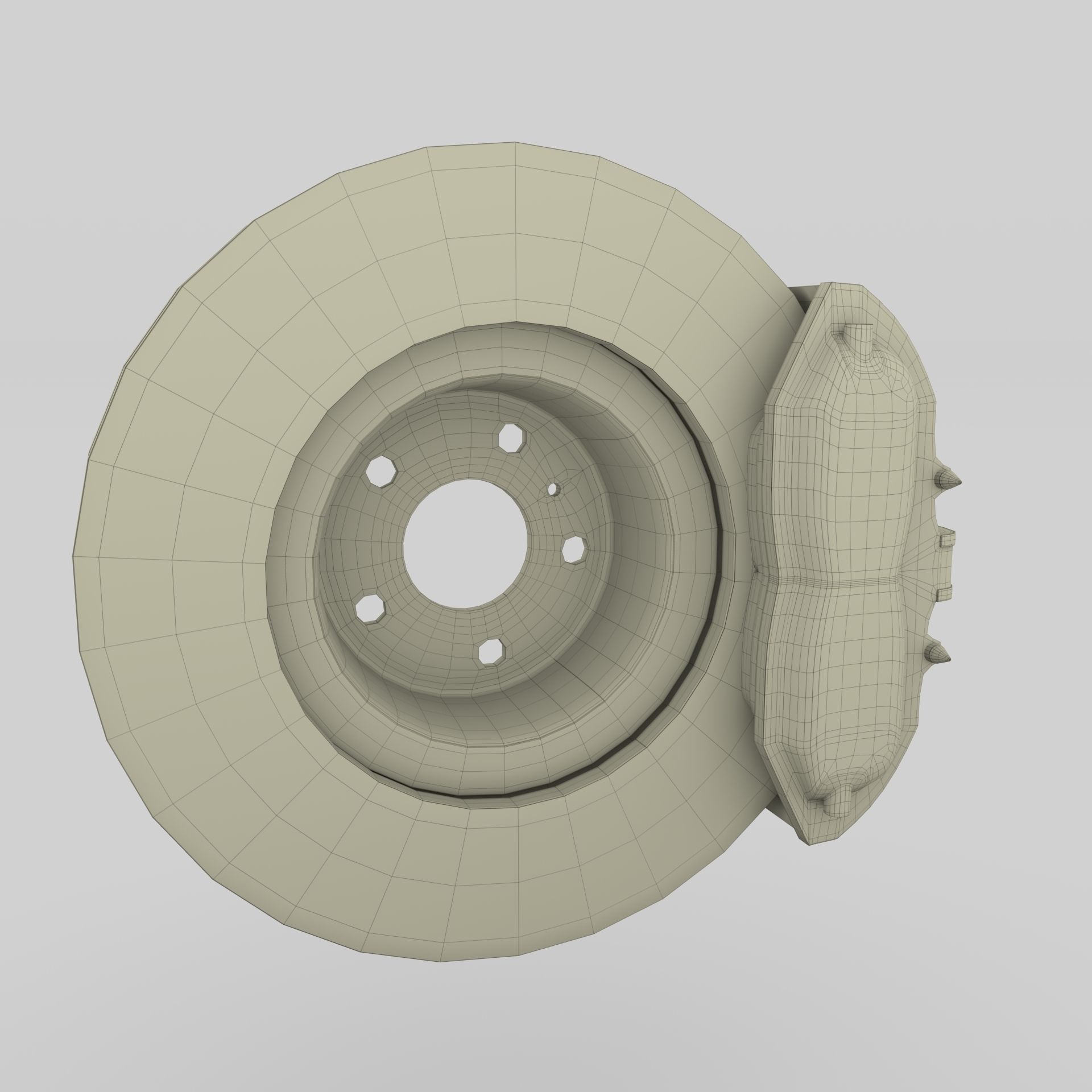 Tesla Ventilated Brake System Low-poly 3D model_8