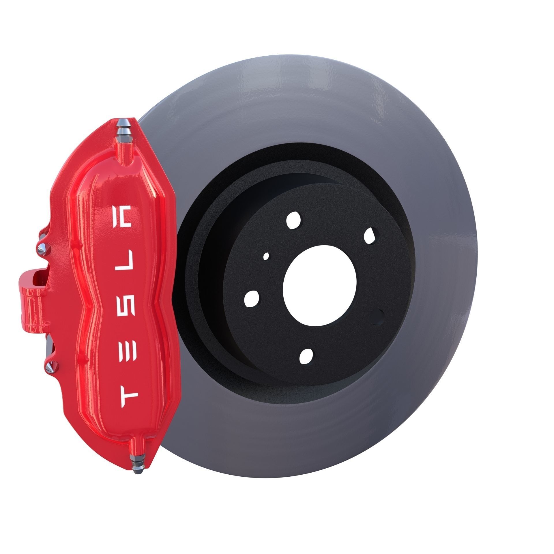 Tesla Ventilated Brake System Low-poly 3D model_3