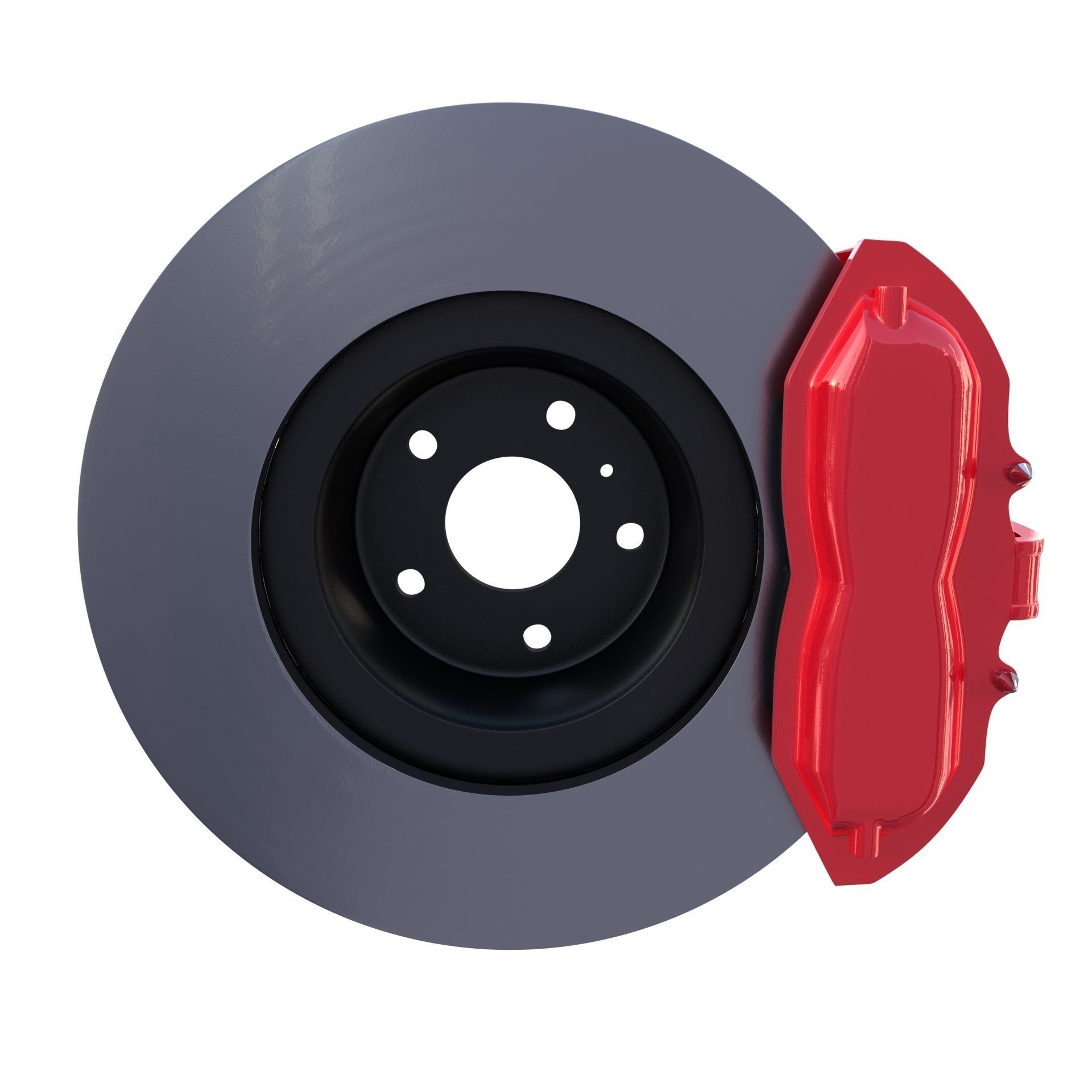 Tesla Ventilated Brake System Low-poly 3D model_2