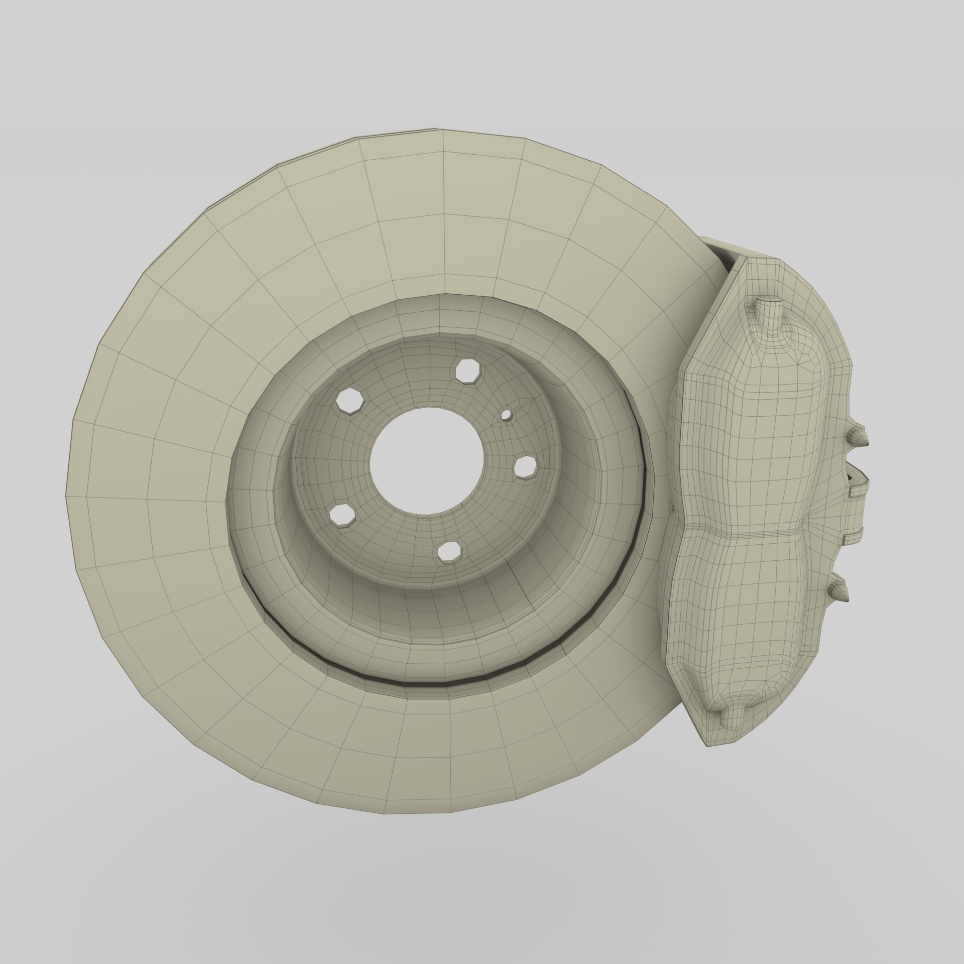 Tesla Ventilated Brake System Low-poly 3D model_18