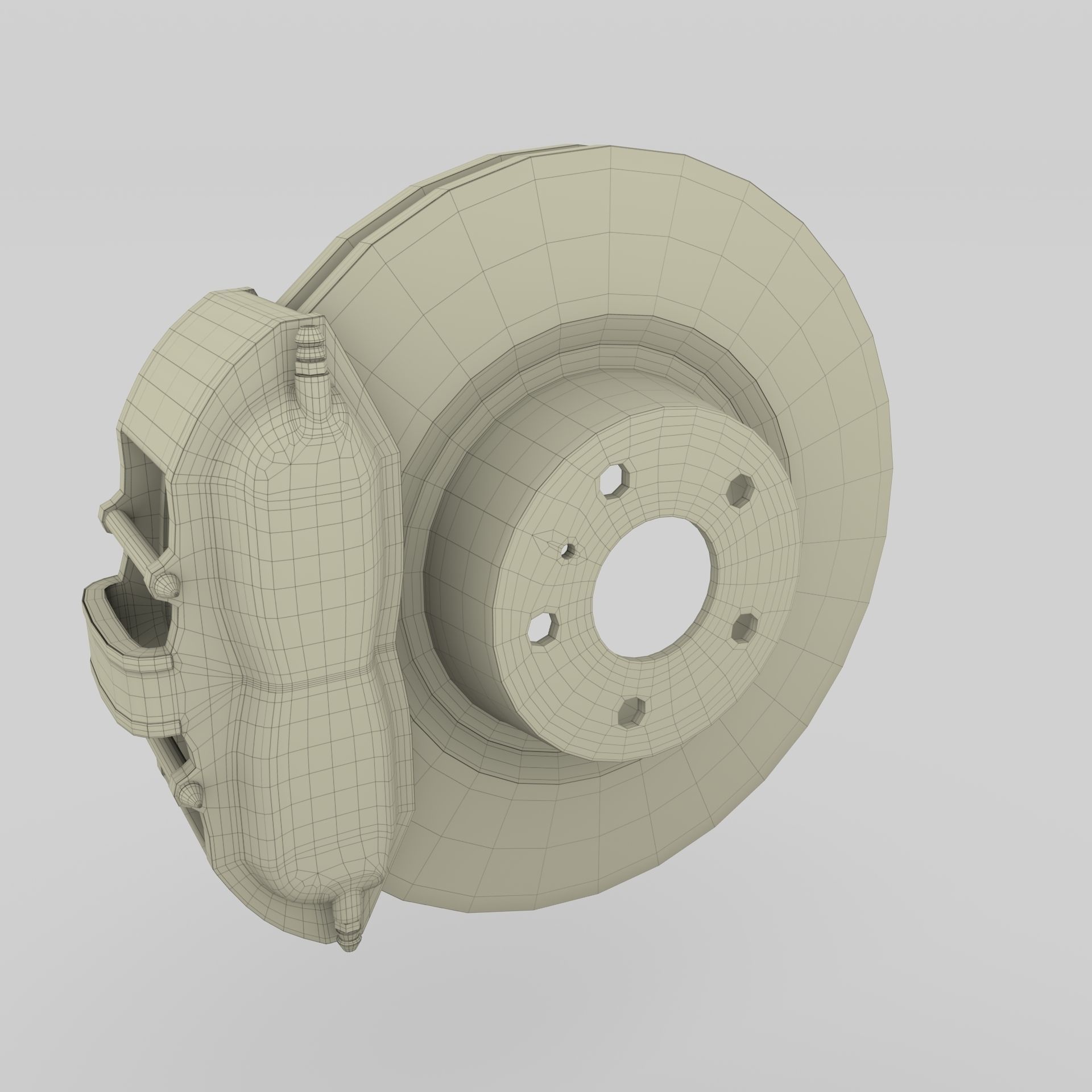 Tesla Ventilated Brake System Low-poly 3D model_11