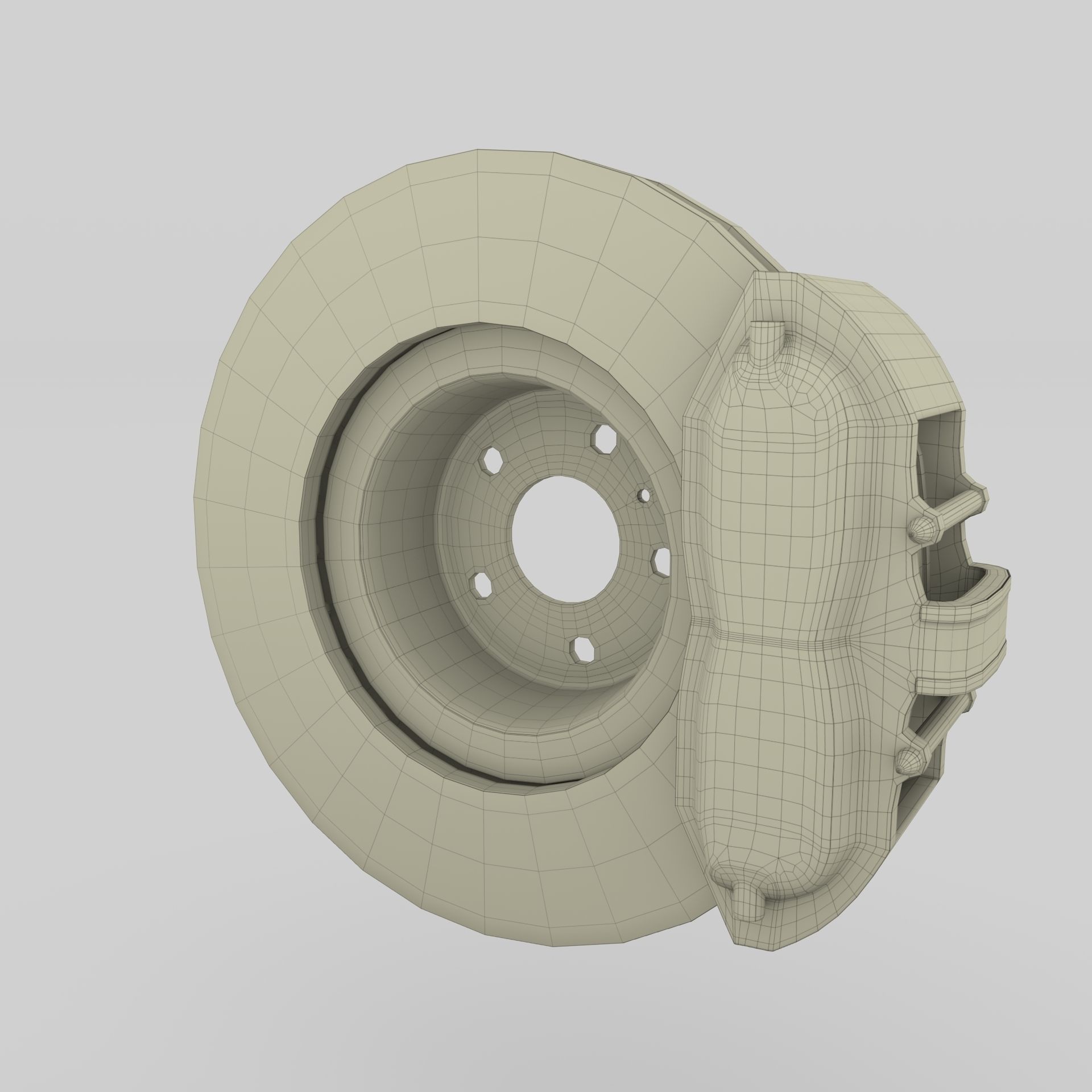 Tesla Ventilated Brake System Low-poly 3D model_9
