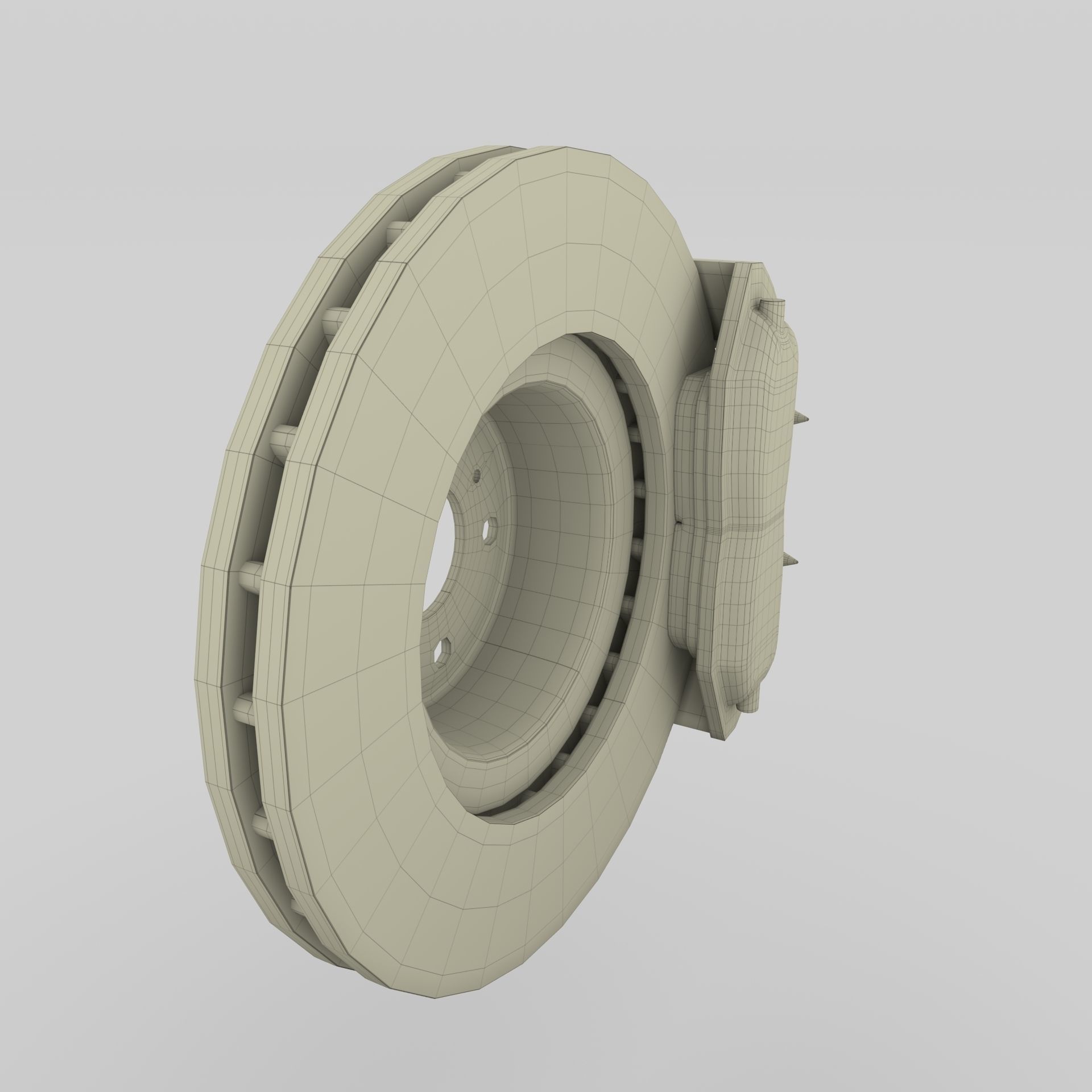 Tesla Ventilated Brake System Low-poly 3D model_16