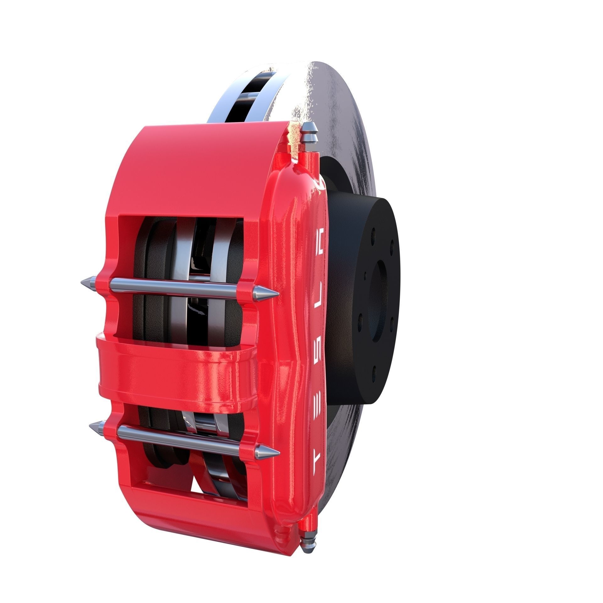 Tesla Ventilated Brake System Low-poly 3D model_4