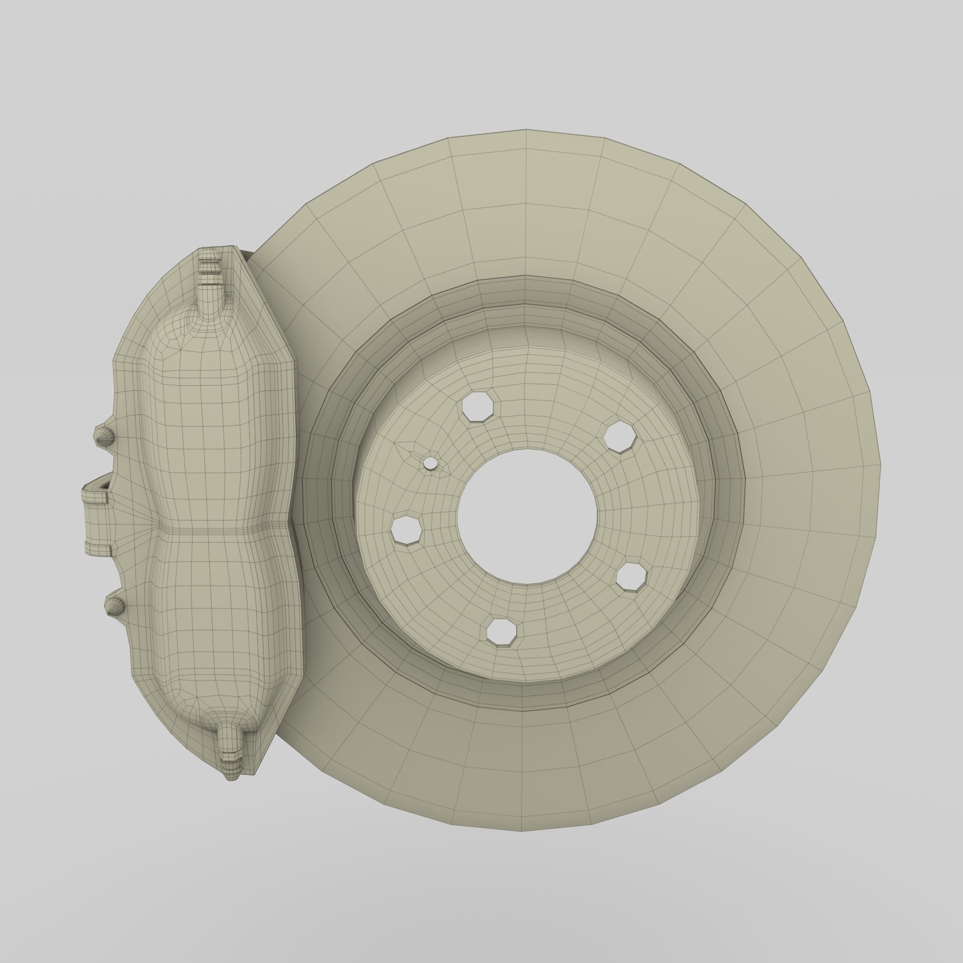 Tesla Ventilated Brake System Low-poly 3D model_15