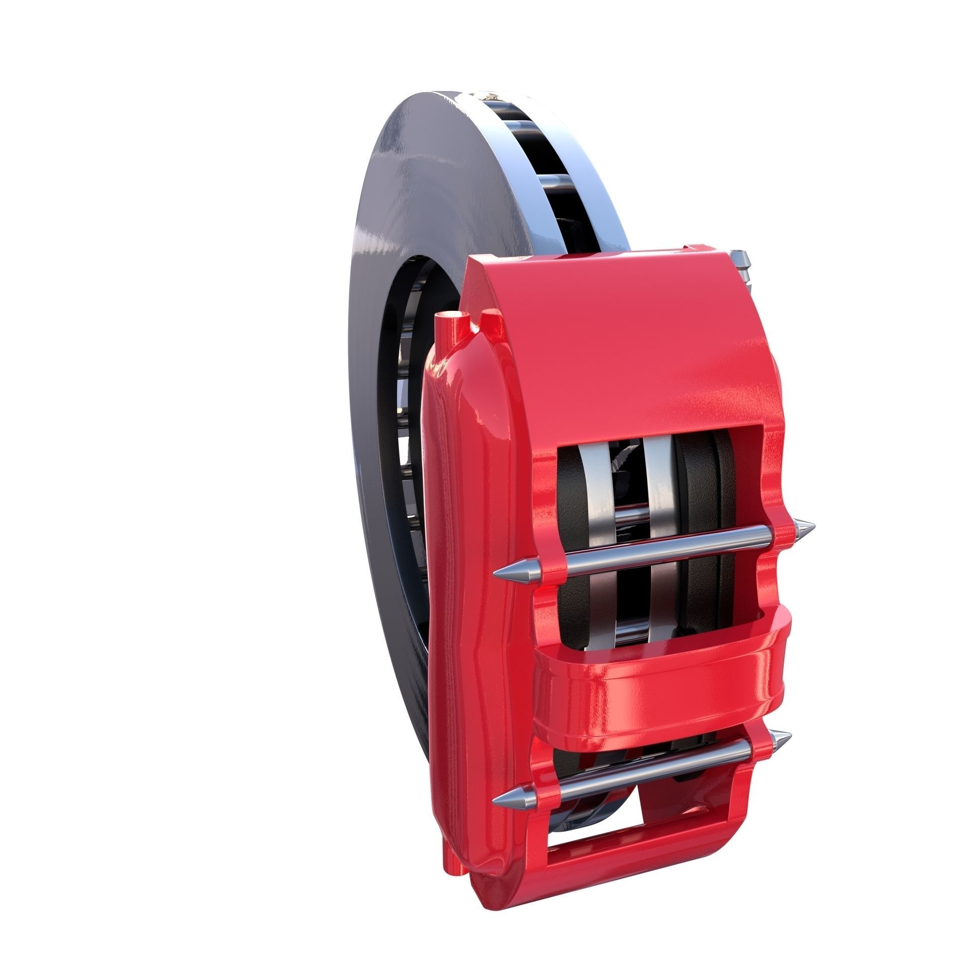 Tesla Ventilated Brake System Low-poly 3D model_20