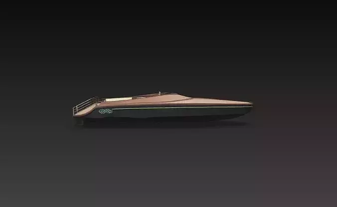 Modern Wooden Speed Boat Minimal Luxury Yacht STL