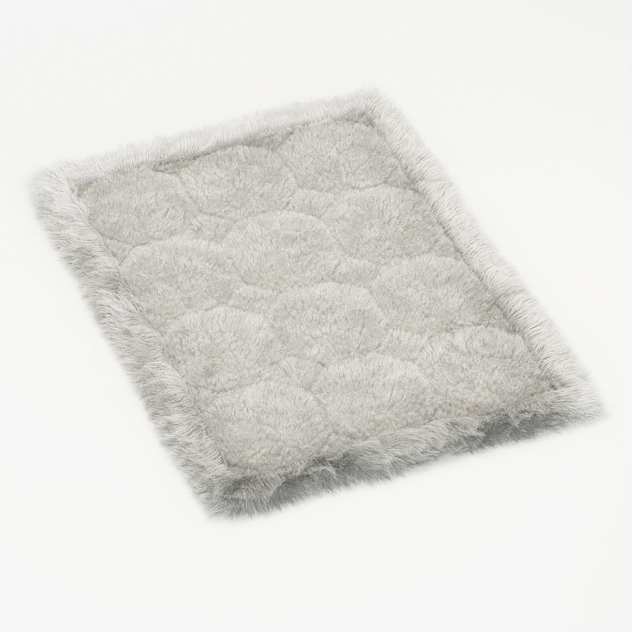 Small soft carpet of fur alpaca 3D model_1