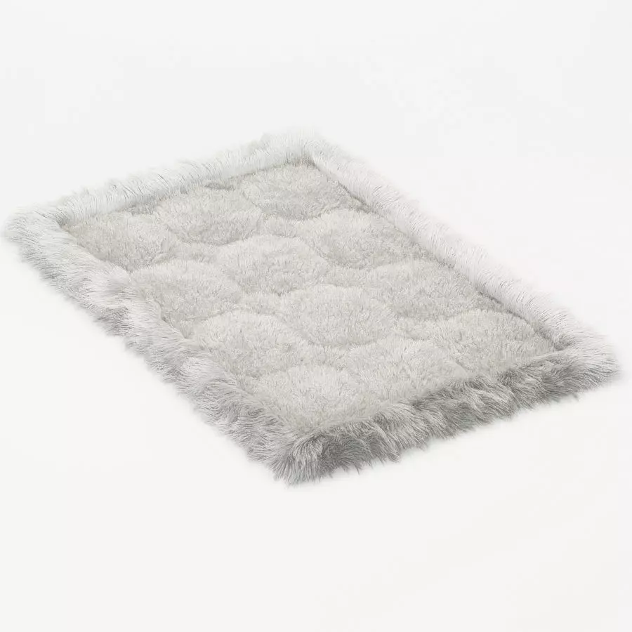 Small soft carpet of fur alpaca 3D model_0