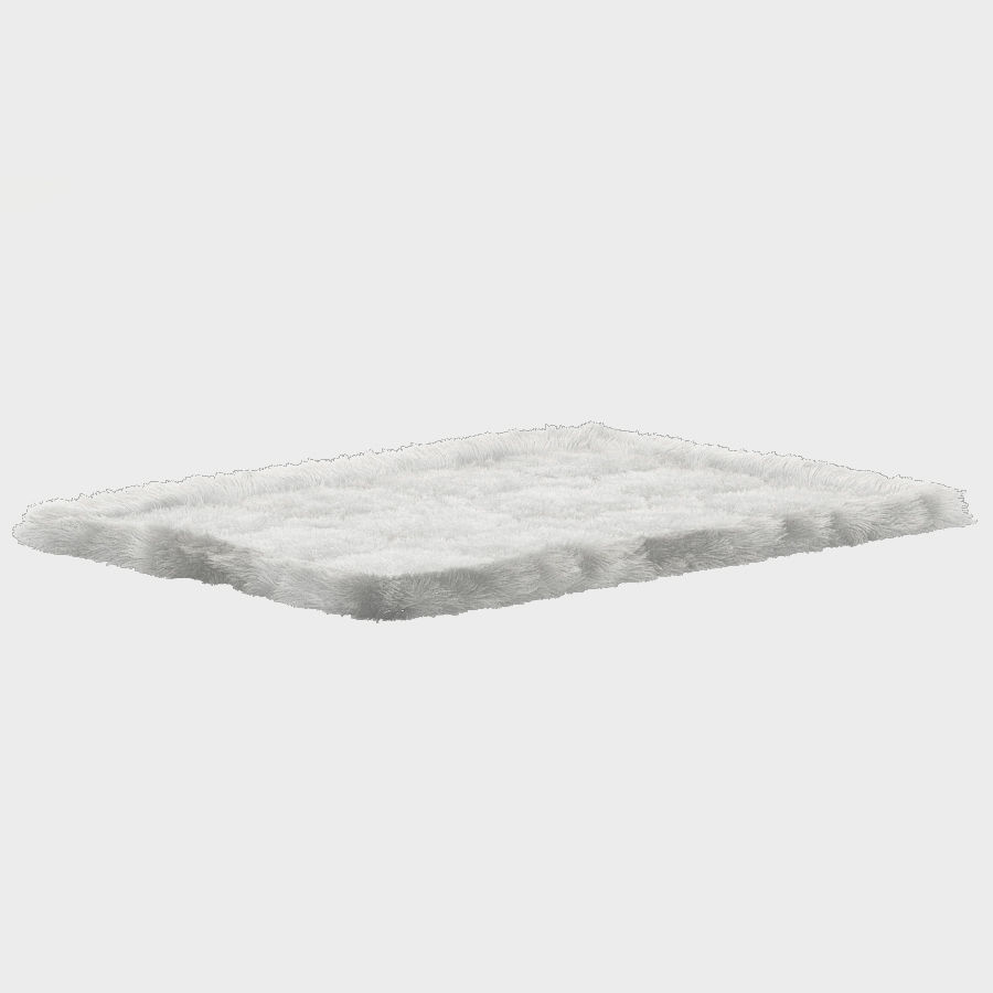 Small soft carpet of fur alpaca 3D model_4