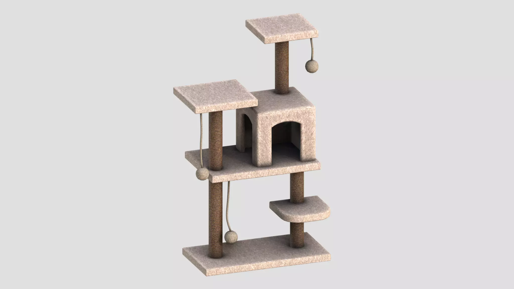 Cat House Pet Playhouse Low-poly 3D model