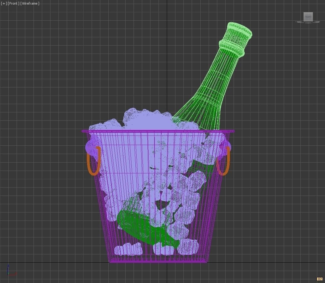 Martini in bucket with ice 3D model_3