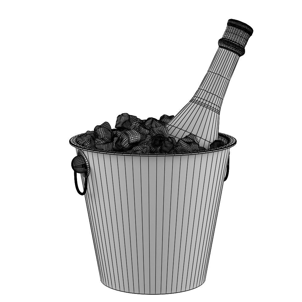 Martini in bucket with ice 3D model_1