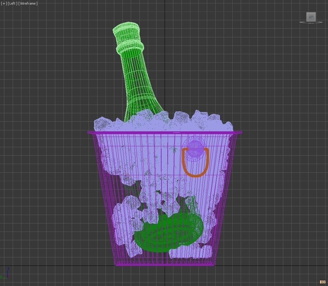 Martini in bucket with ice 3D model_4