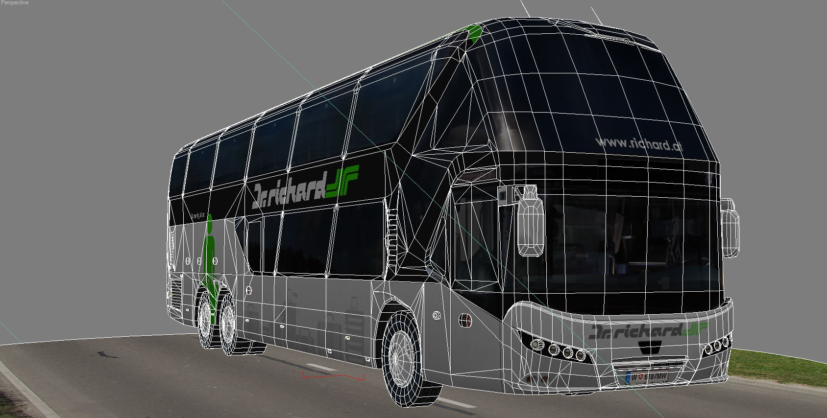 Neoplan Skyliner bus Dr Richard livery Low-poly 3D model_8