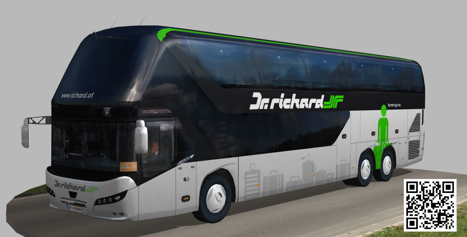 Neoplan Skyliner bus Dr Richard livery Low-poly 3D model_1