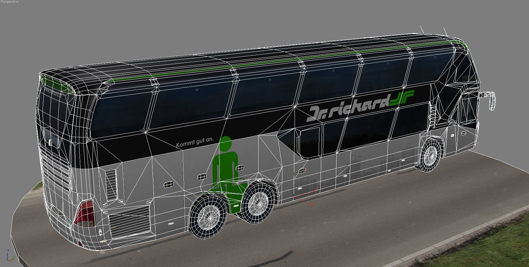 Neoplan Skyliner bus Dr Richard livery Low-poly 3D model_11