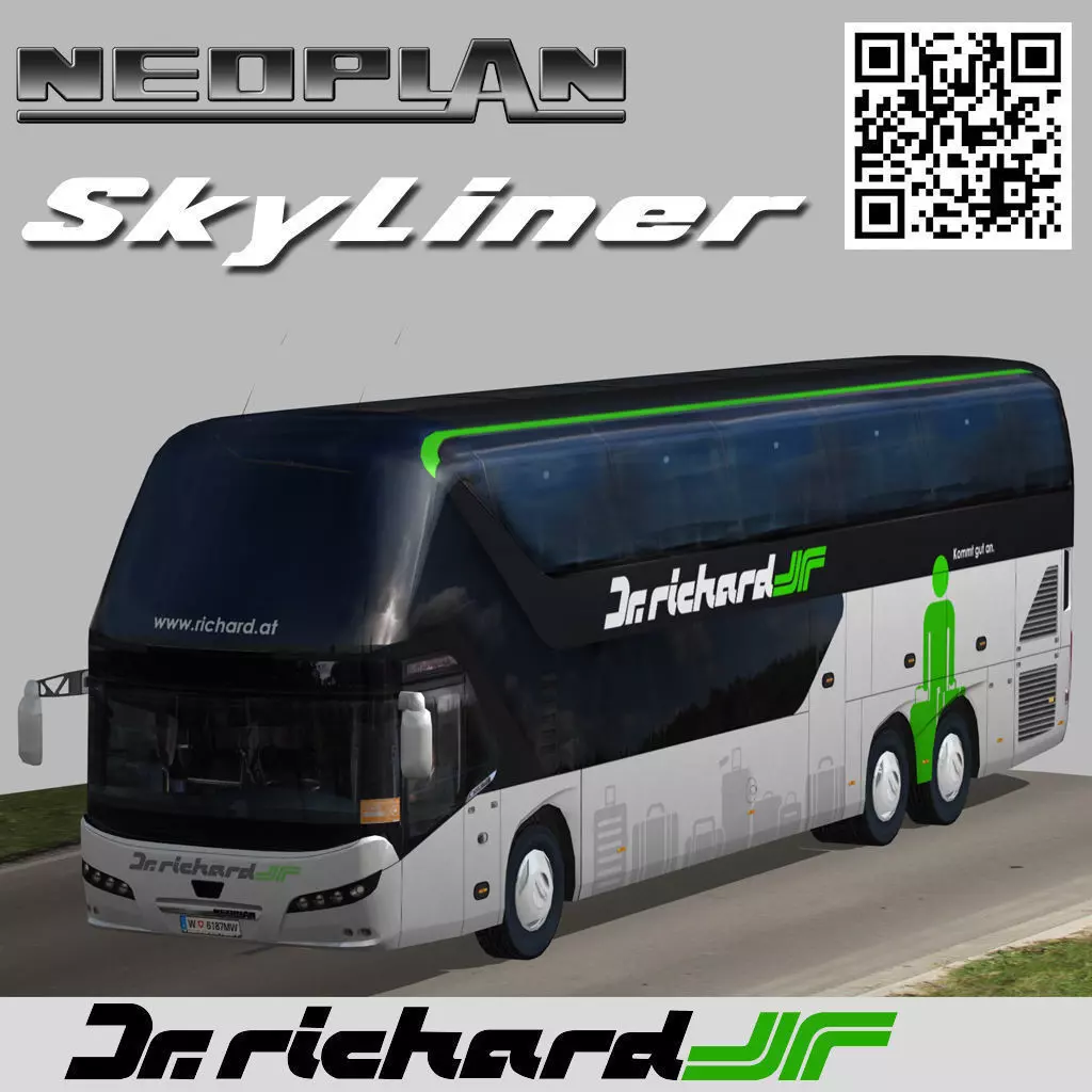 Neoplan Skyliner bus Dr Richard livery Low-poly 3D model_0