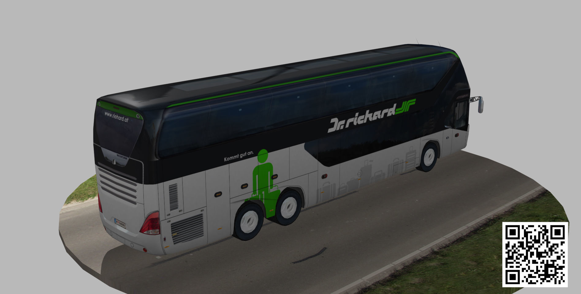 Neoplan Skyliner bus Dr Richard livery Low-poly 3D model_5
