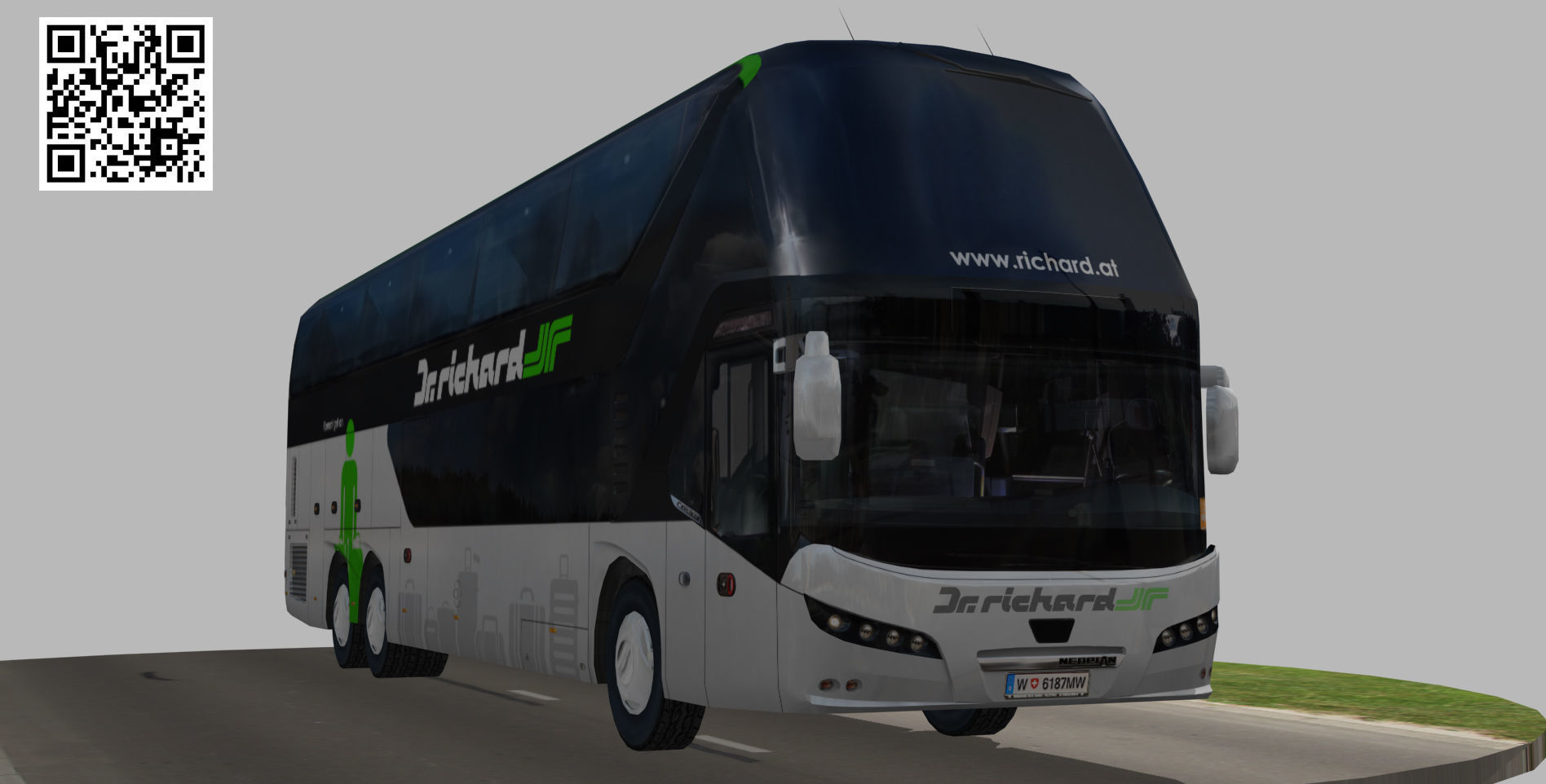 Neoplan Skyliner bus Dr Richard livery Low-poly 3D model_3